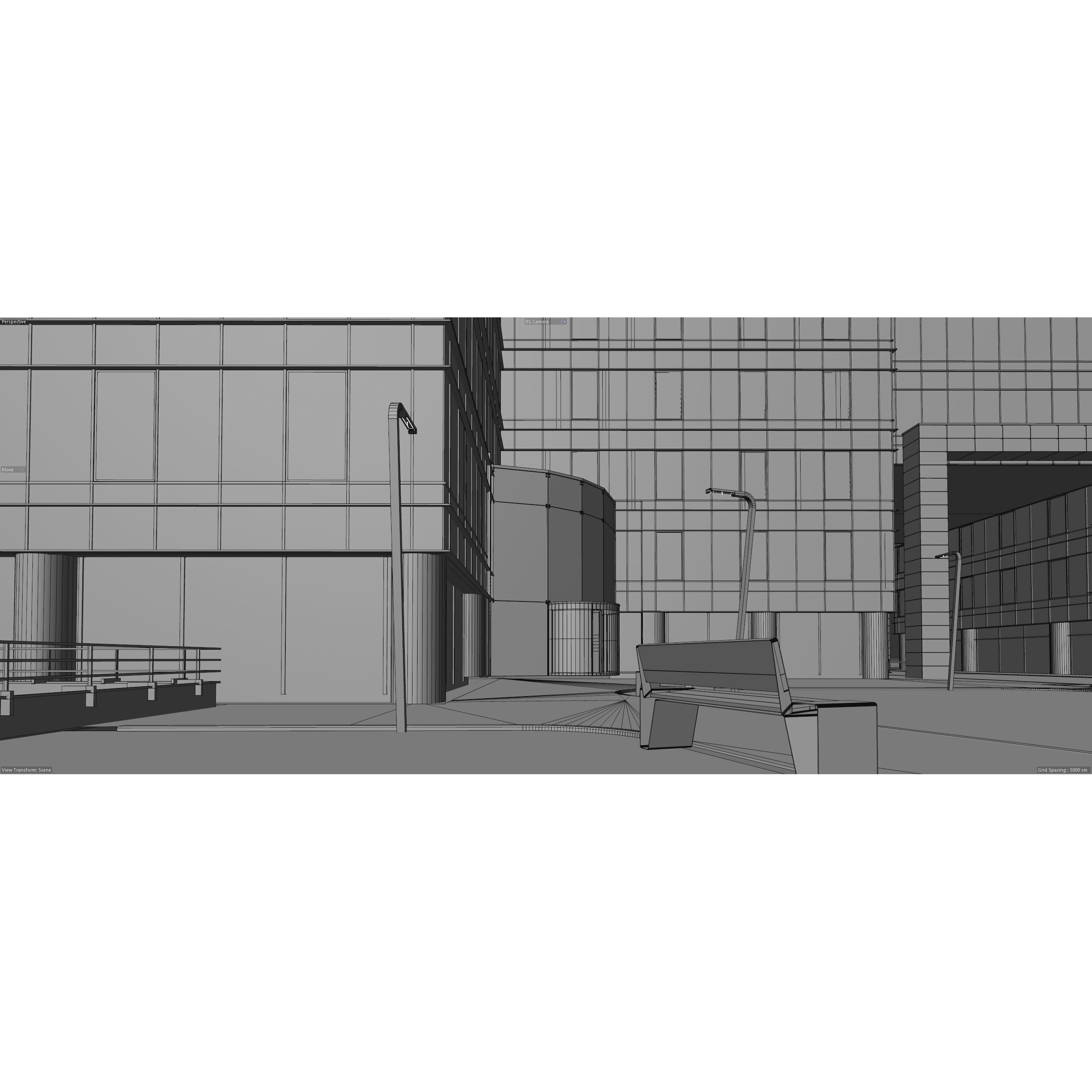 Glass Office Buildings - Modern Business Center 3D Model - View 36