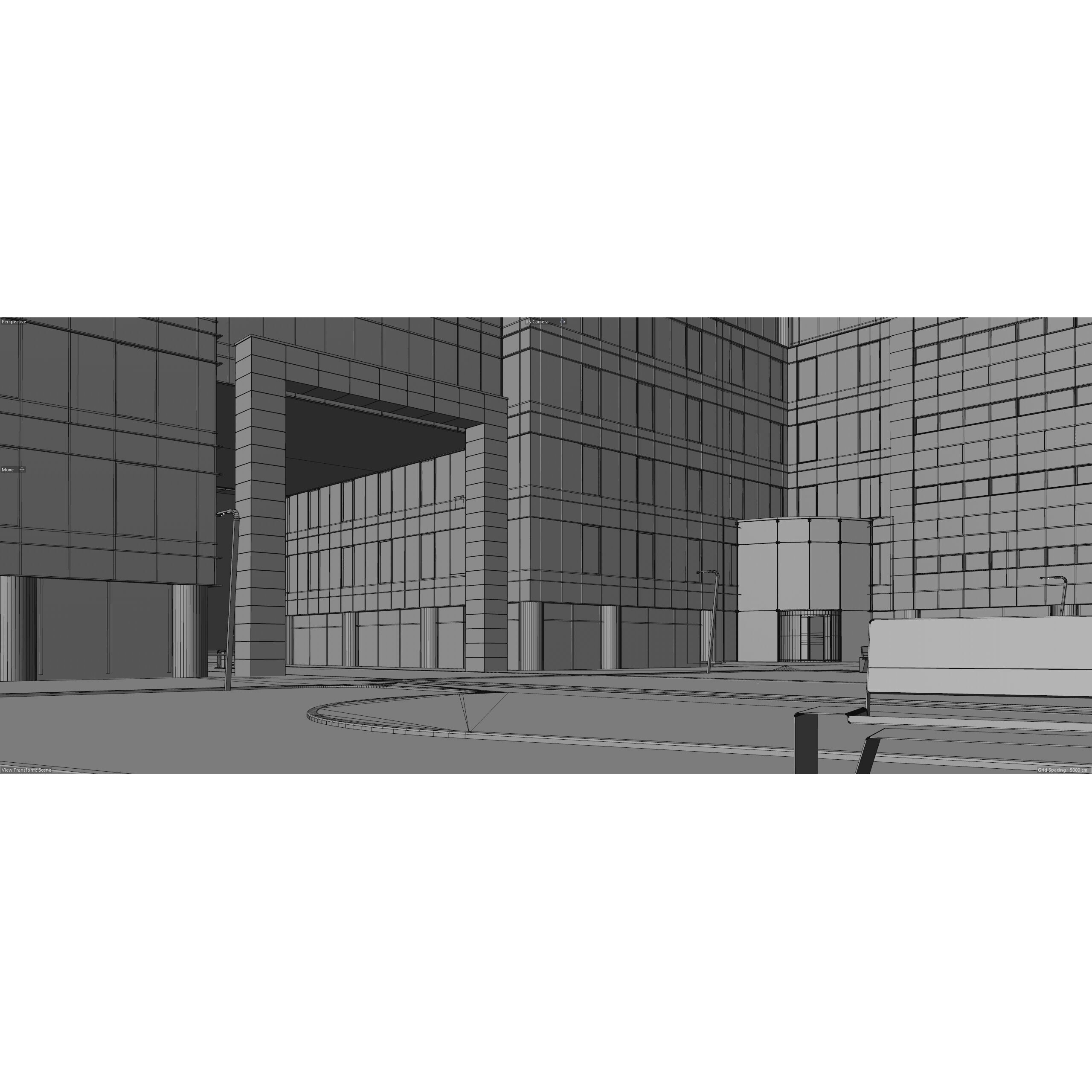 Glass Office Buildings - Modern Business Center 3D Model - View 40