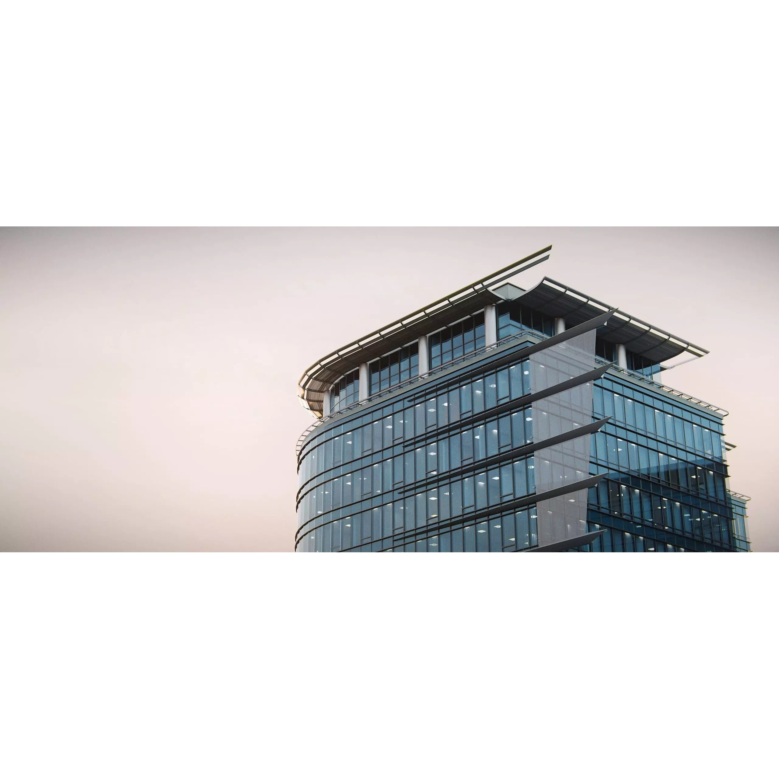 Glass Office Buildings - Modern Business Center 3D Model - View 9