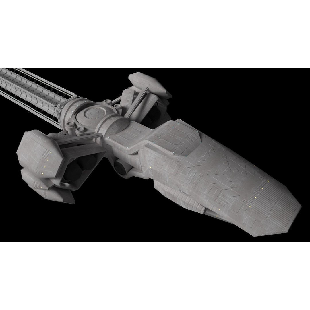 USCSS Covenant Spaceship 3D Model – PBR Game Ready Asset, FBX - View 4