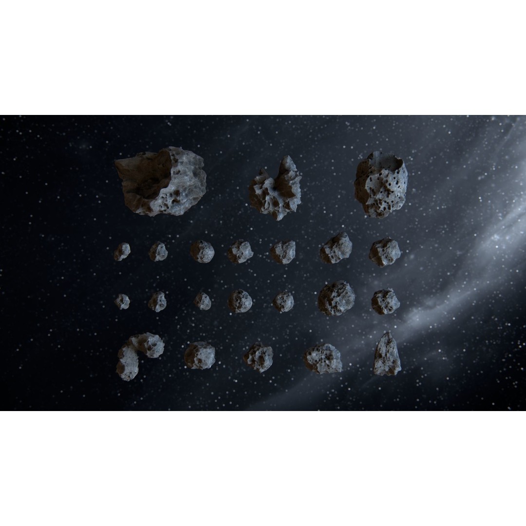 Asteroid 3D Model – High Poly Space Asset with PBR Textures, FBX