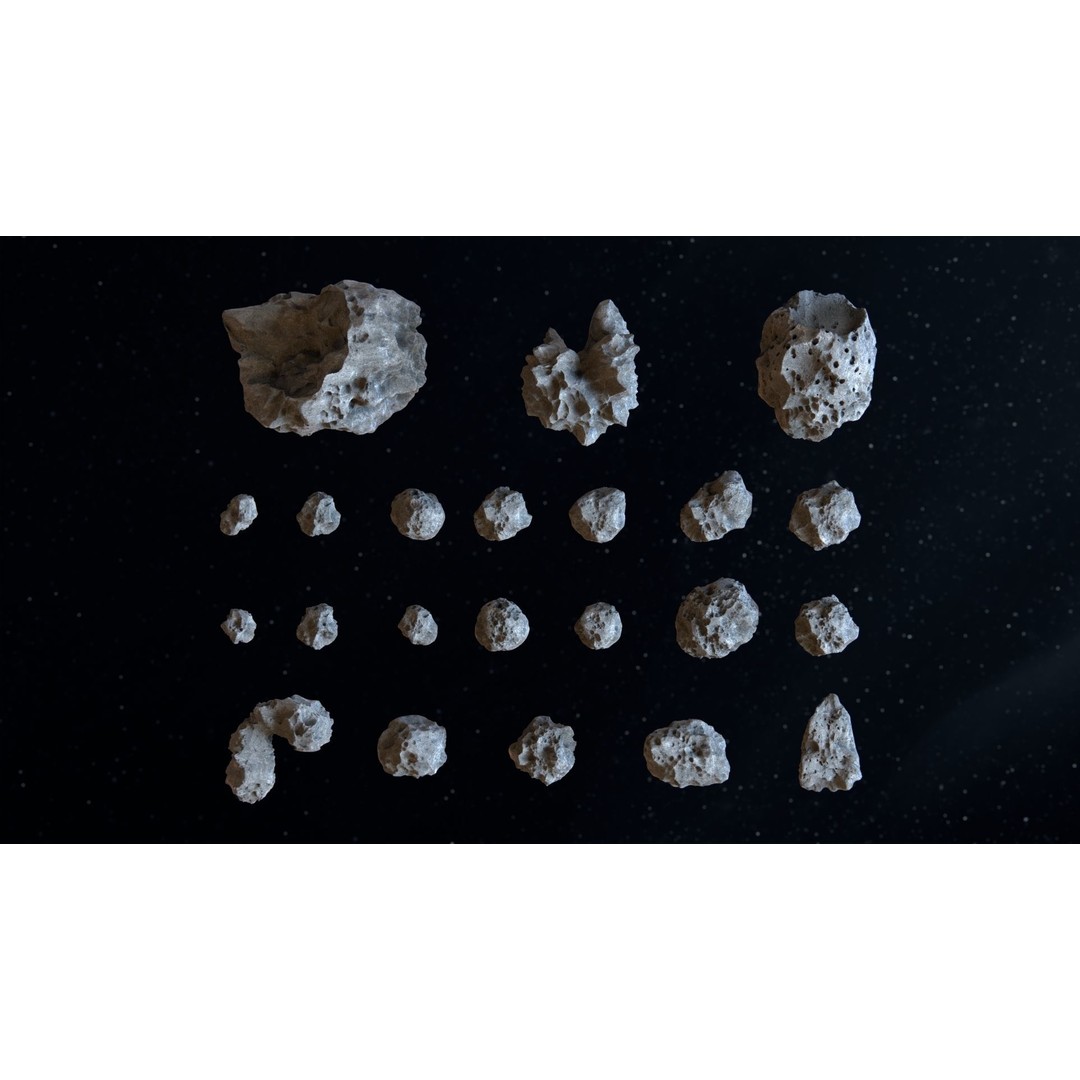 Asteroid 3D Model – High Poly Space Asset with PBR Textures, FBX - View 14