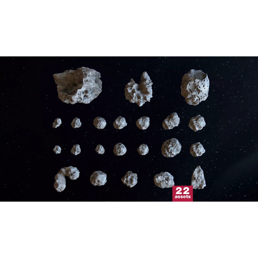 Asteroid 3D Model – High Poly Space Asset with PBR Textures, FBX - View 2