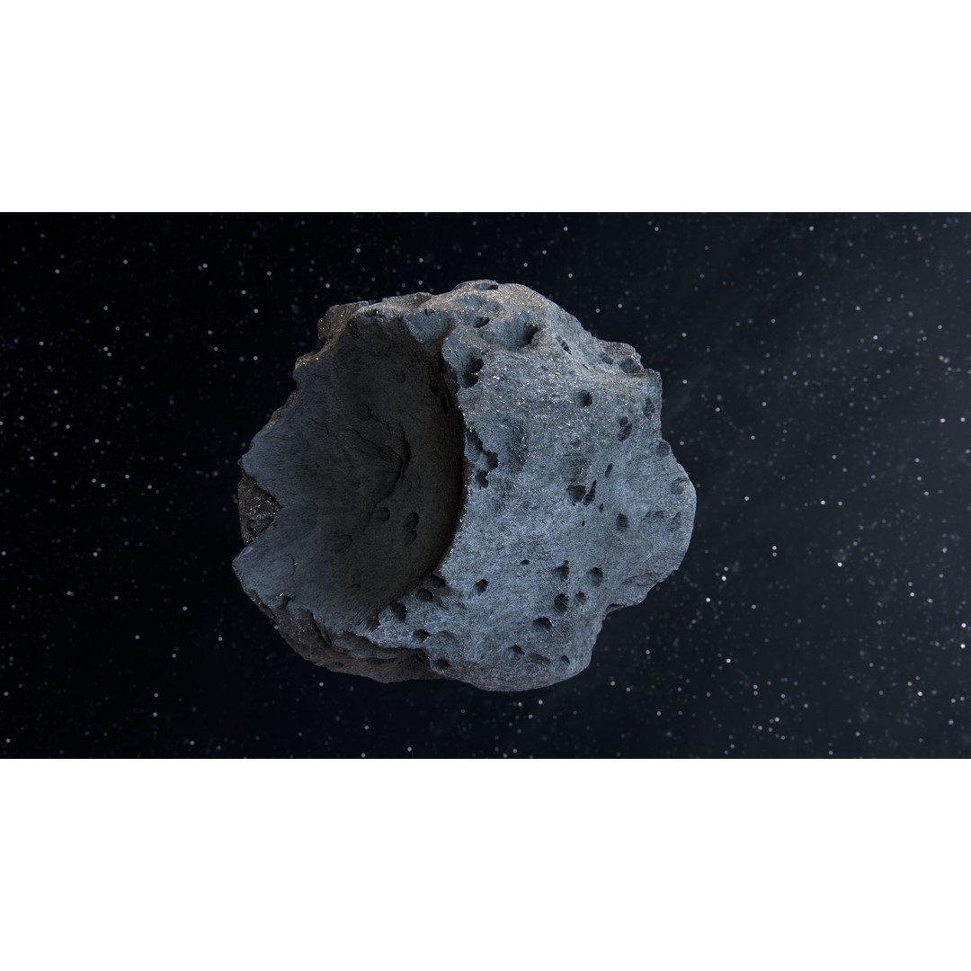 Asteroid 3D Model – High Poly Space Asset with PBR Textures, FBX - View 4