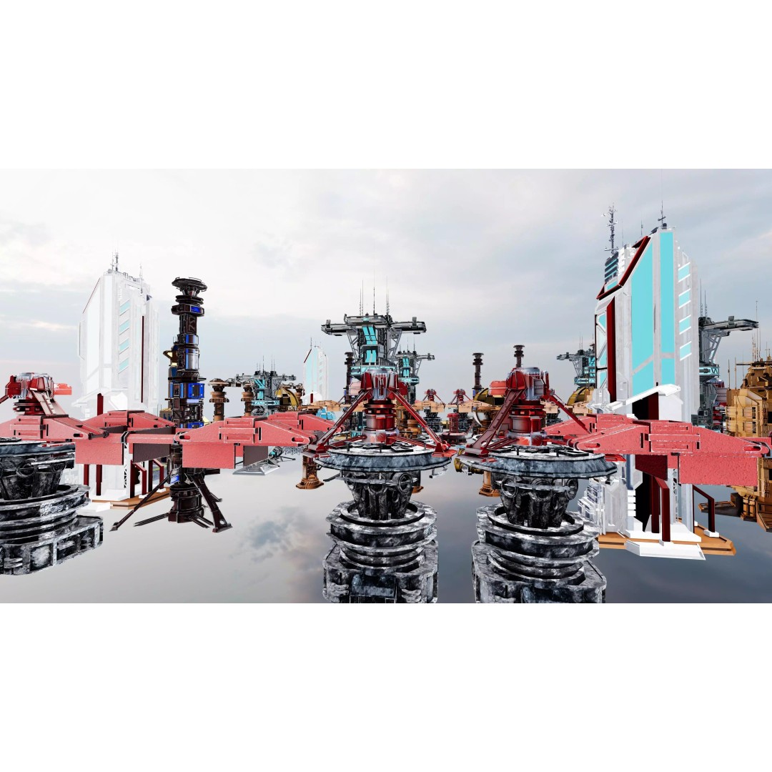 Sci-Fi Mega Structures 3D Model – Low Poly Game Ready Asset, FBX, PBR - View 20