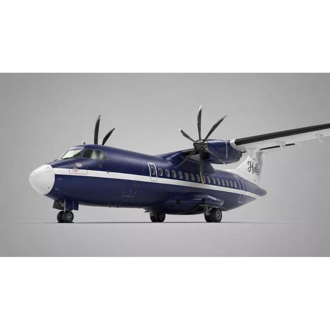 Twin Engine Turboprop Airliner 3D Model – PBR Game-Ready Asset, FBX