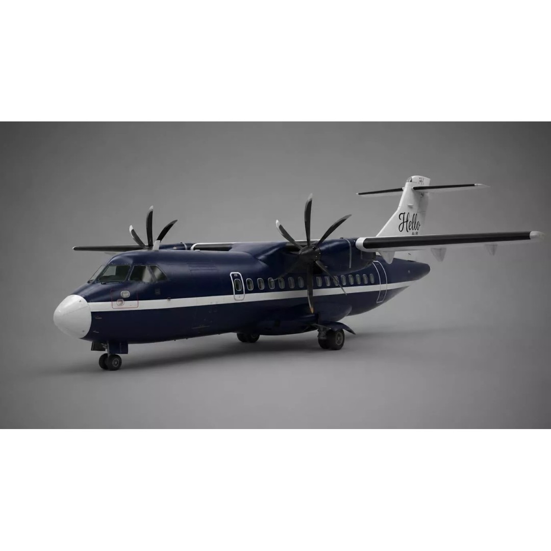Twin Engine Turboprop Airliner 3D Model – PBR Game-Ready Asset, FBX - View 7