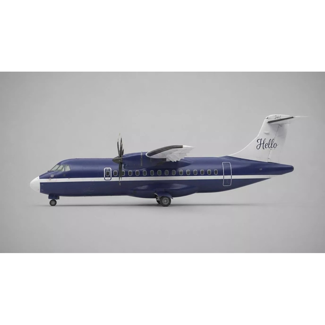 Twin Engine Turboprop Airliner 3D Model – PBR Game-Ready Asset, FBX - View 9