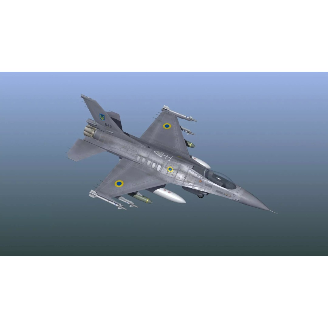 F-16C Fighter Jet 3D Model – PBR Game Asset, FBX Format - View 10