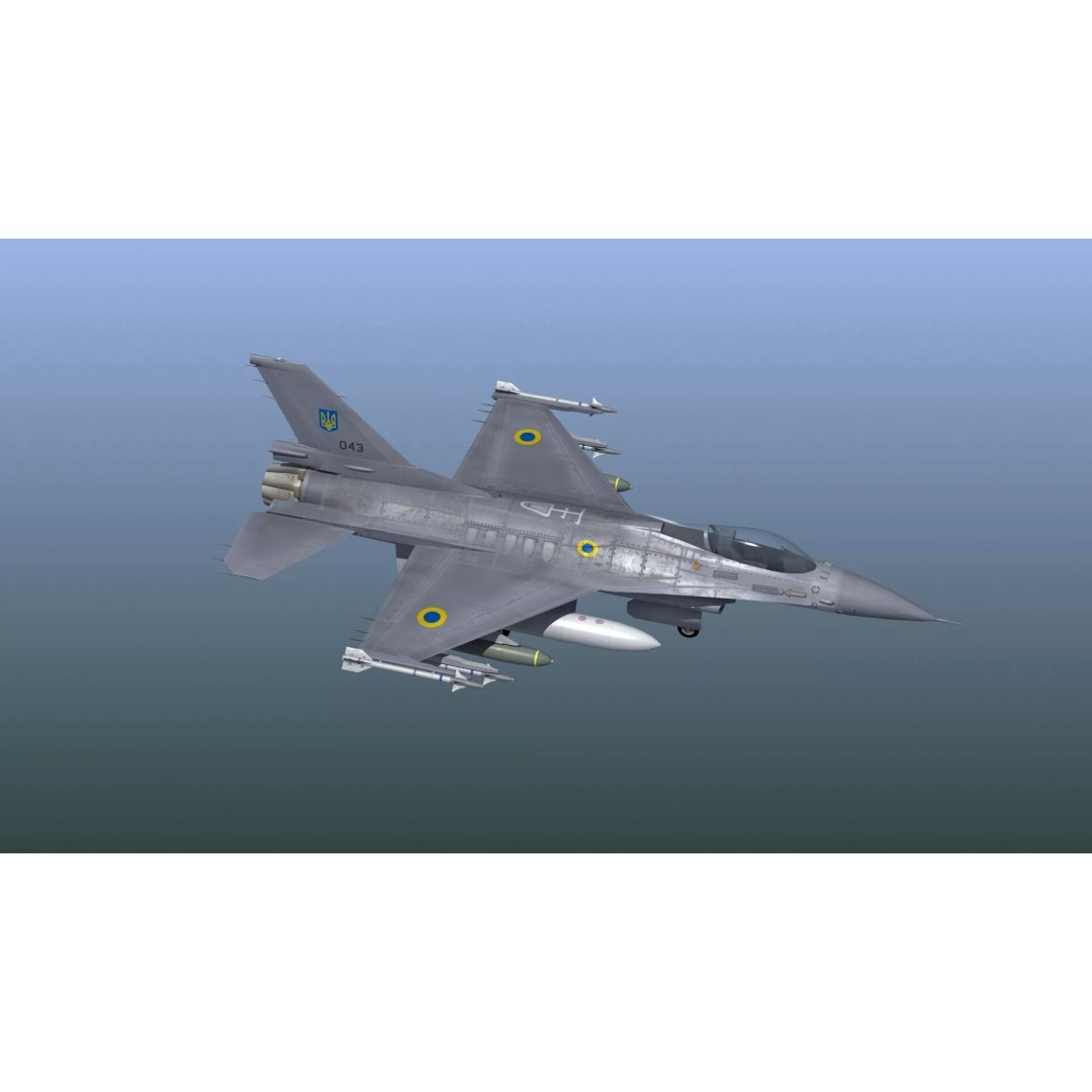 F-16C Fighter Jet 3D Model – PBR Game Asset, FBX Format - View 11