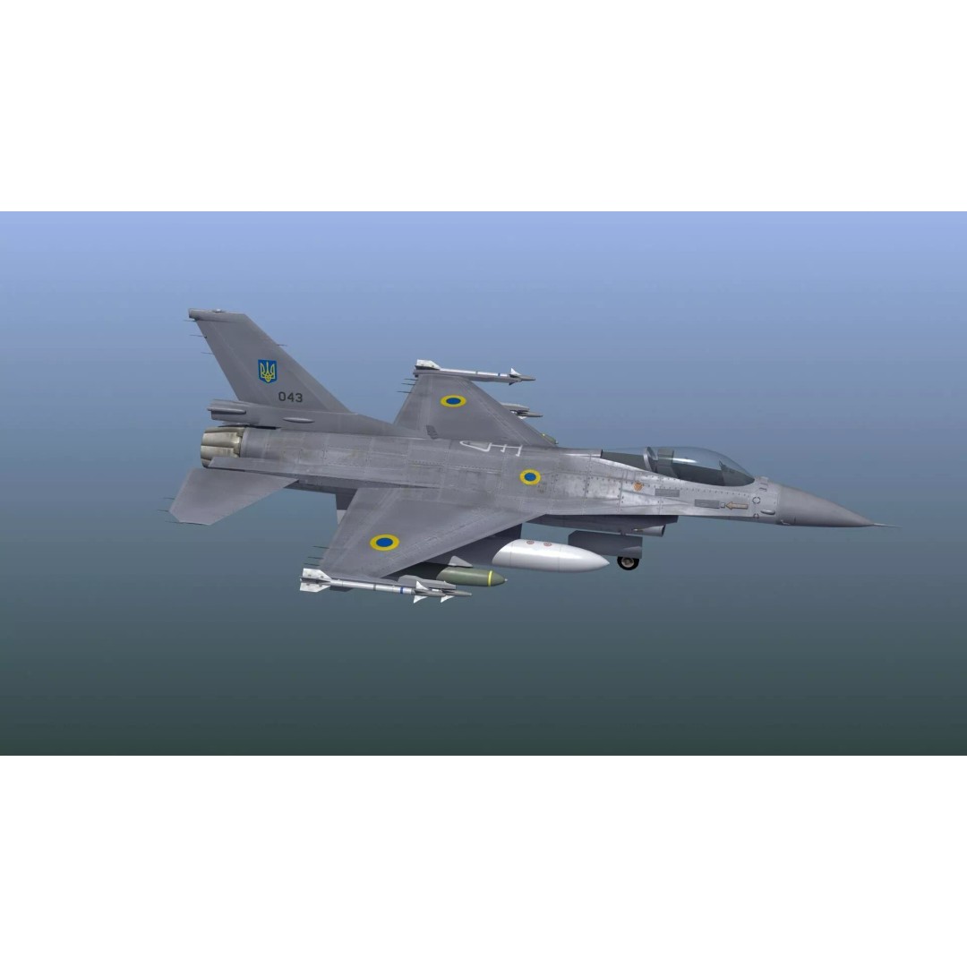 F-16C Fighter Jet 3D Model – PBR Game Asset, FBX Format - View 12