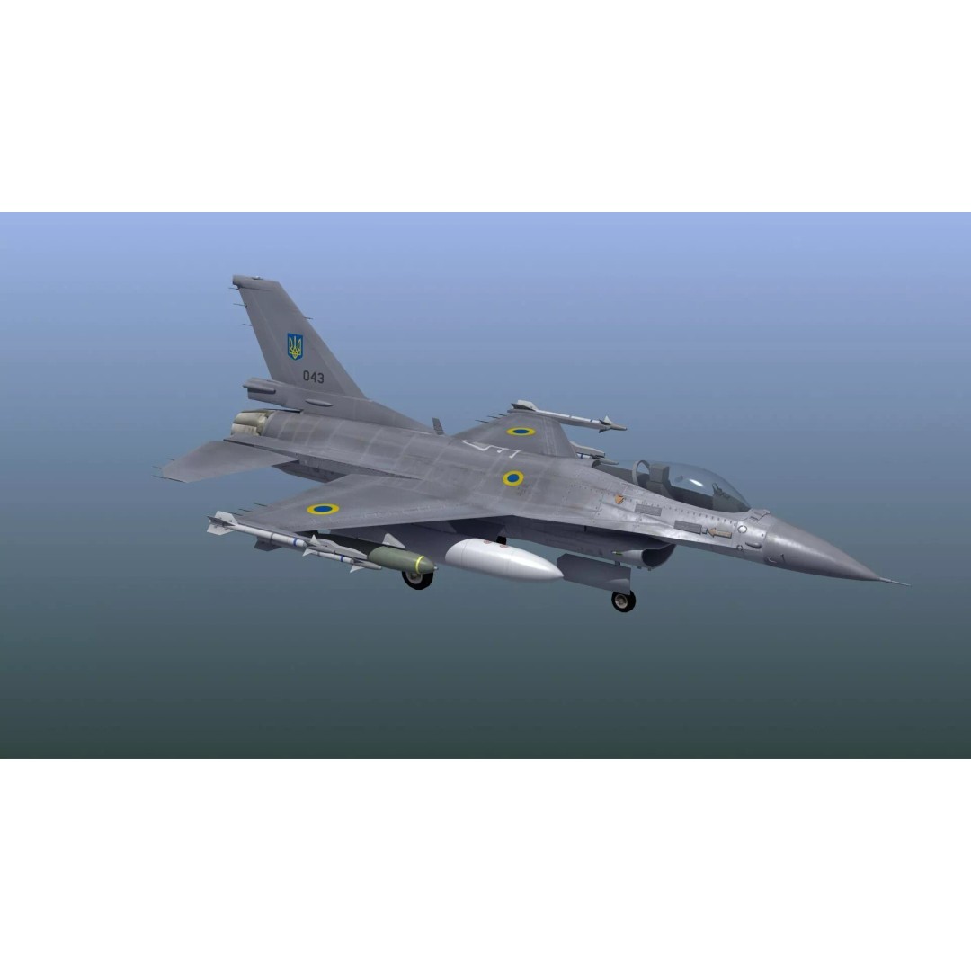 F-16C Fighter Jet 3D Model – PBR Game Asset, FBX Format - View 13