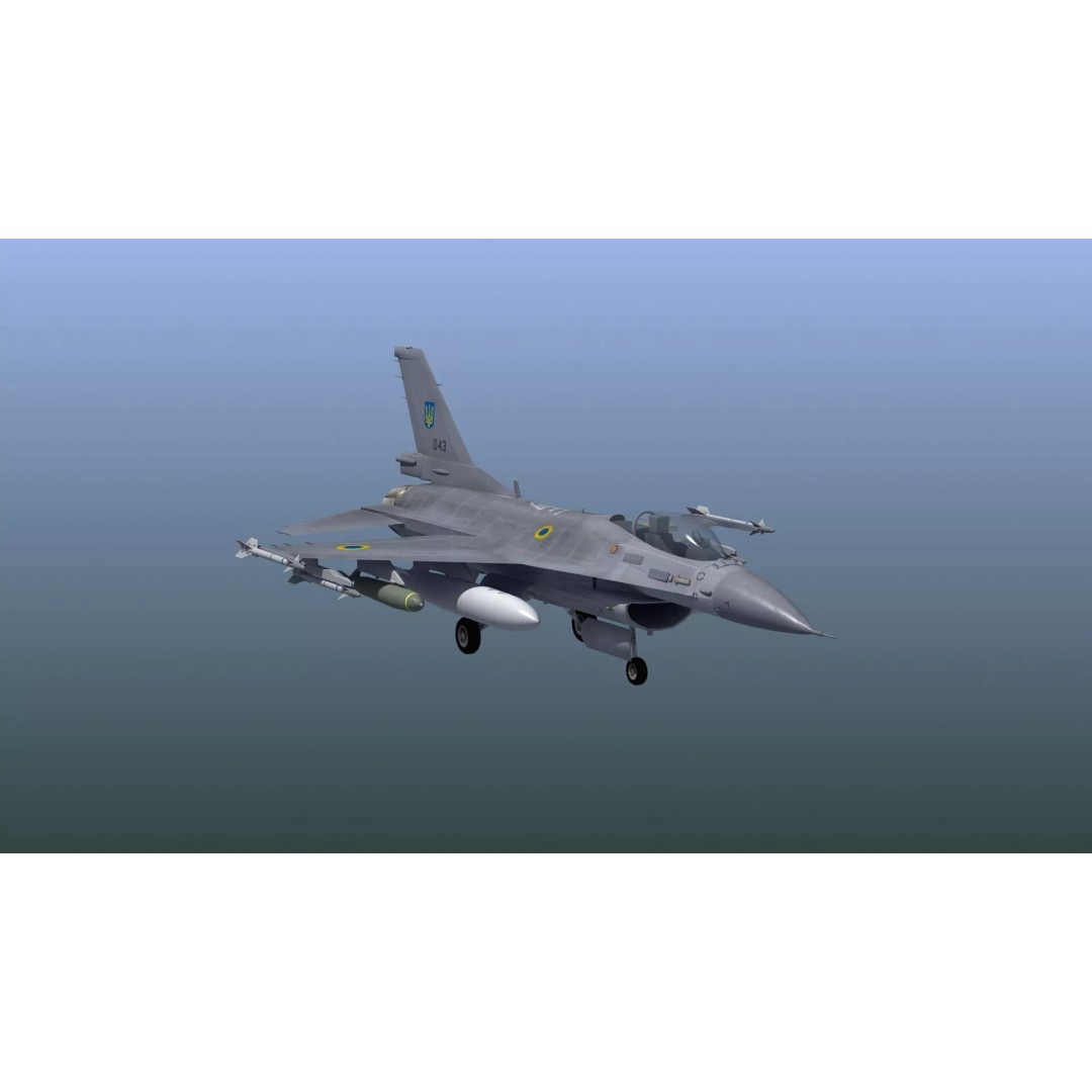F-16C Fighter Jet 3D Model – PBR Game Asset, FBX Format - View 14