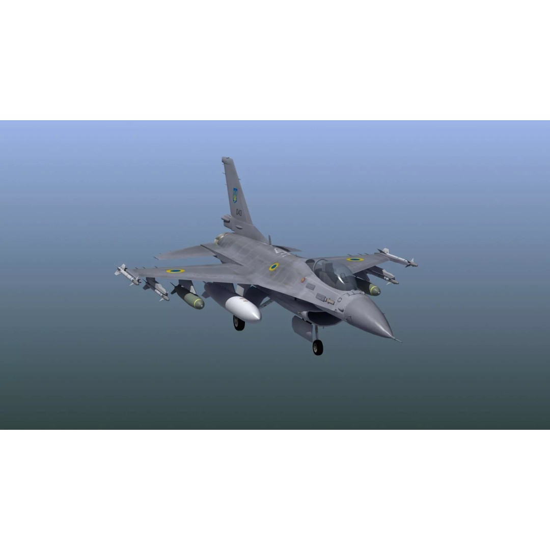 F-16C Fighter Jet 3D Model – PBR Game Asset, FBX Format - View 15