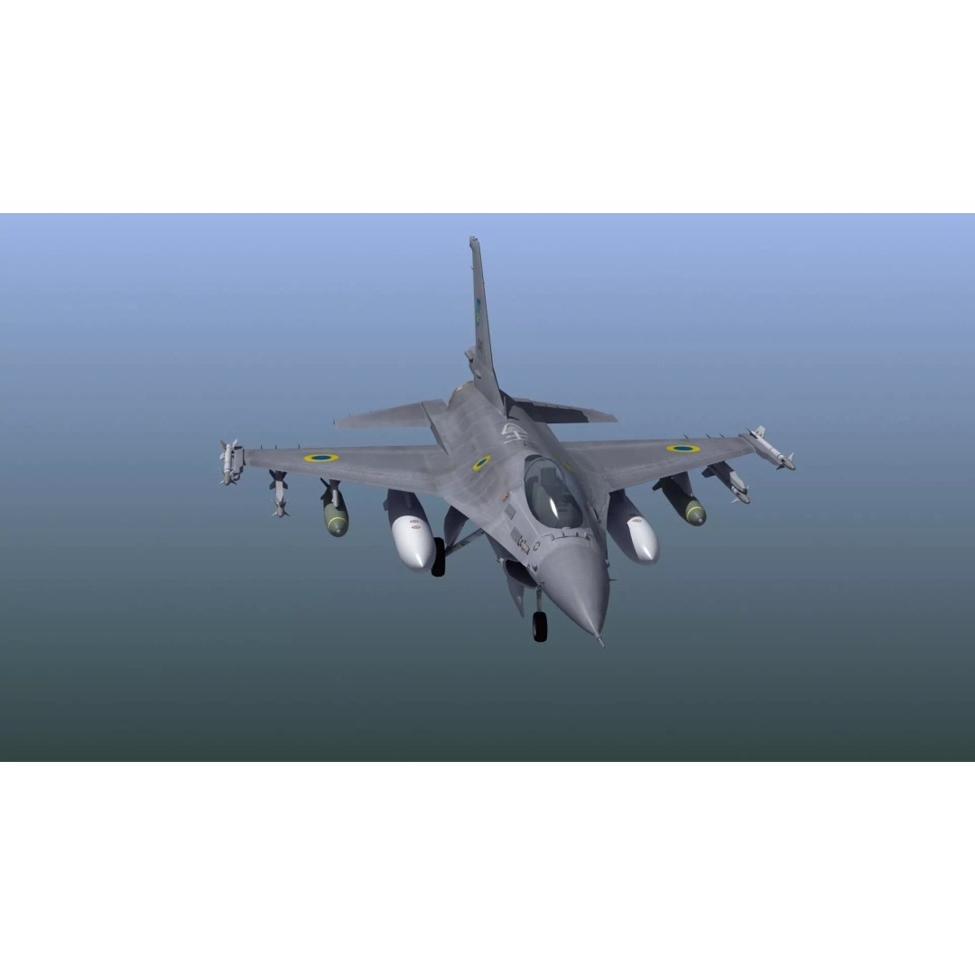 F-16C Fighter Jet 3D Model – PBR Game Asset, FBX Format - View 16