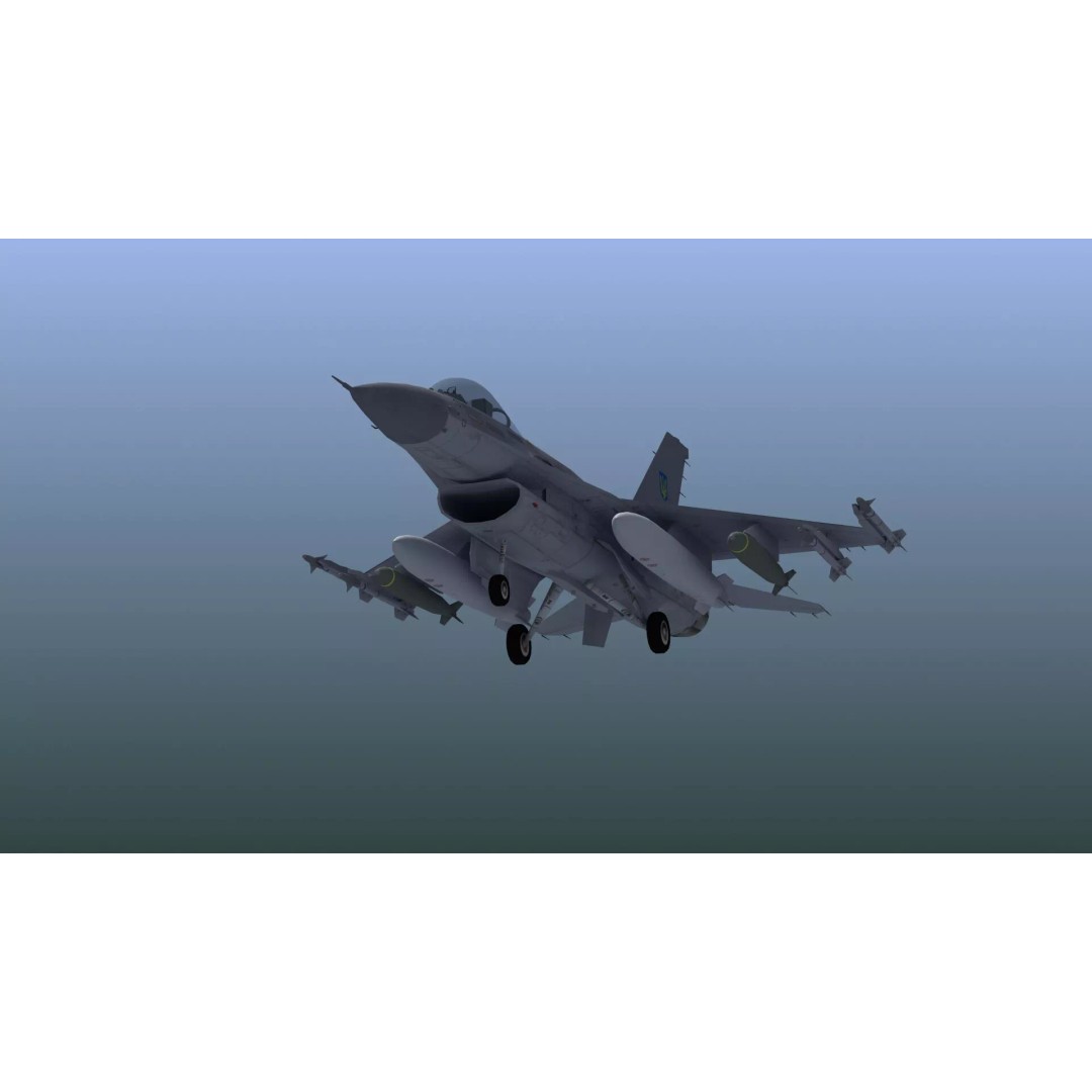 F-16C Fighter Jet 3D Model – PBR Game Asset, FBX Format - View 17