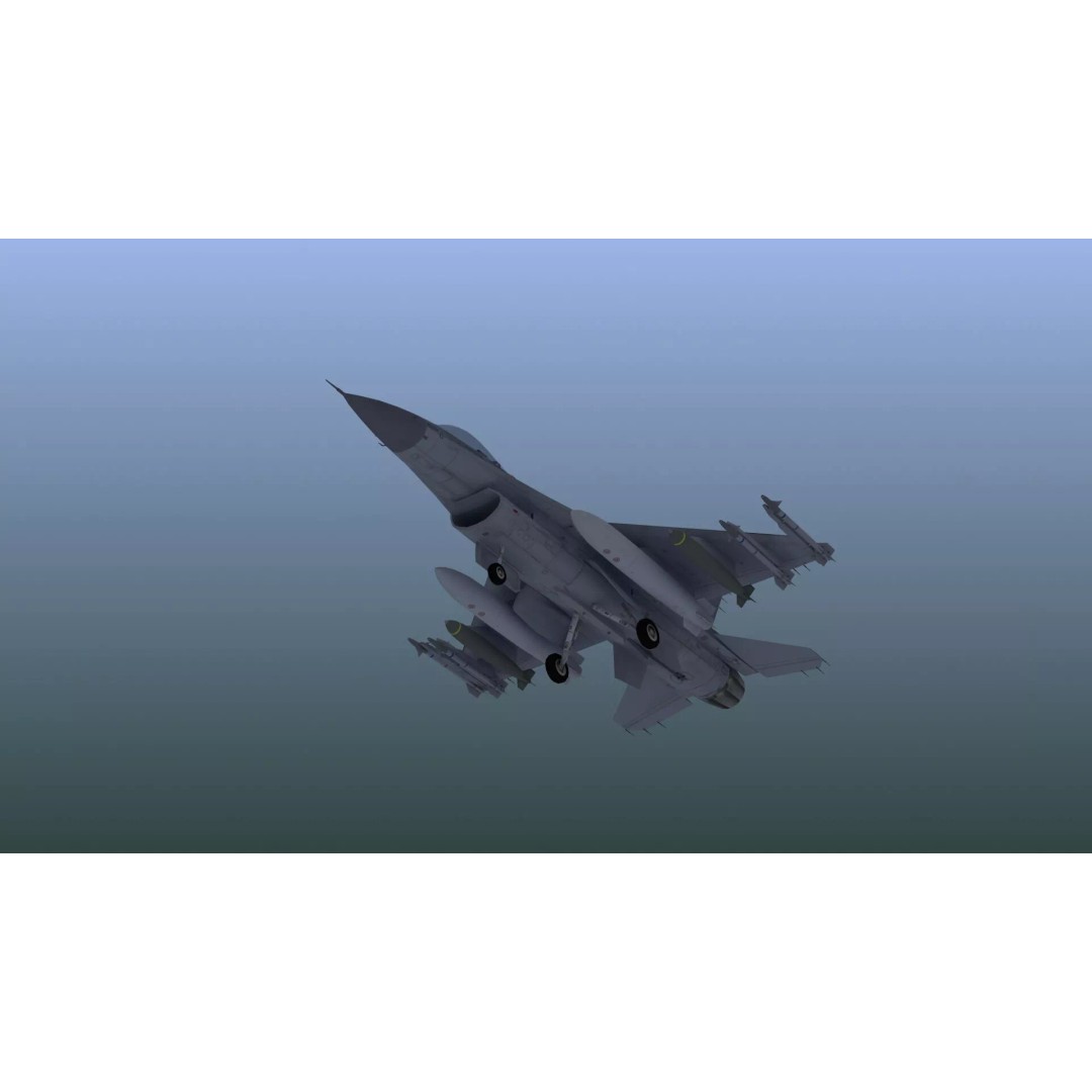 F-16C Fighter Jet 3D Model – PBR Game Asset, FBX Format - View 18