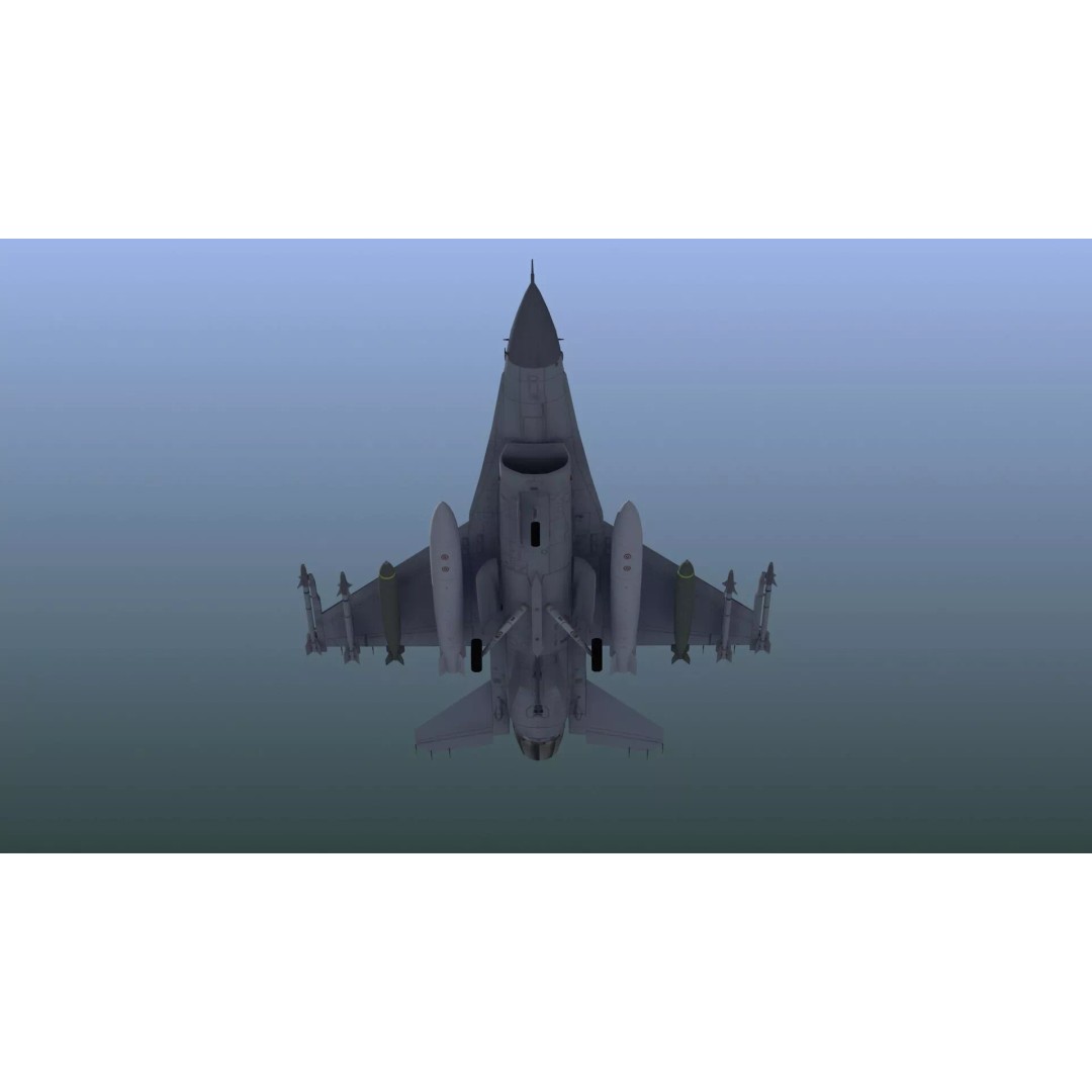 F-16C Fighter Jet 3D Model – PBR Game Asset, FBX Format - View 19