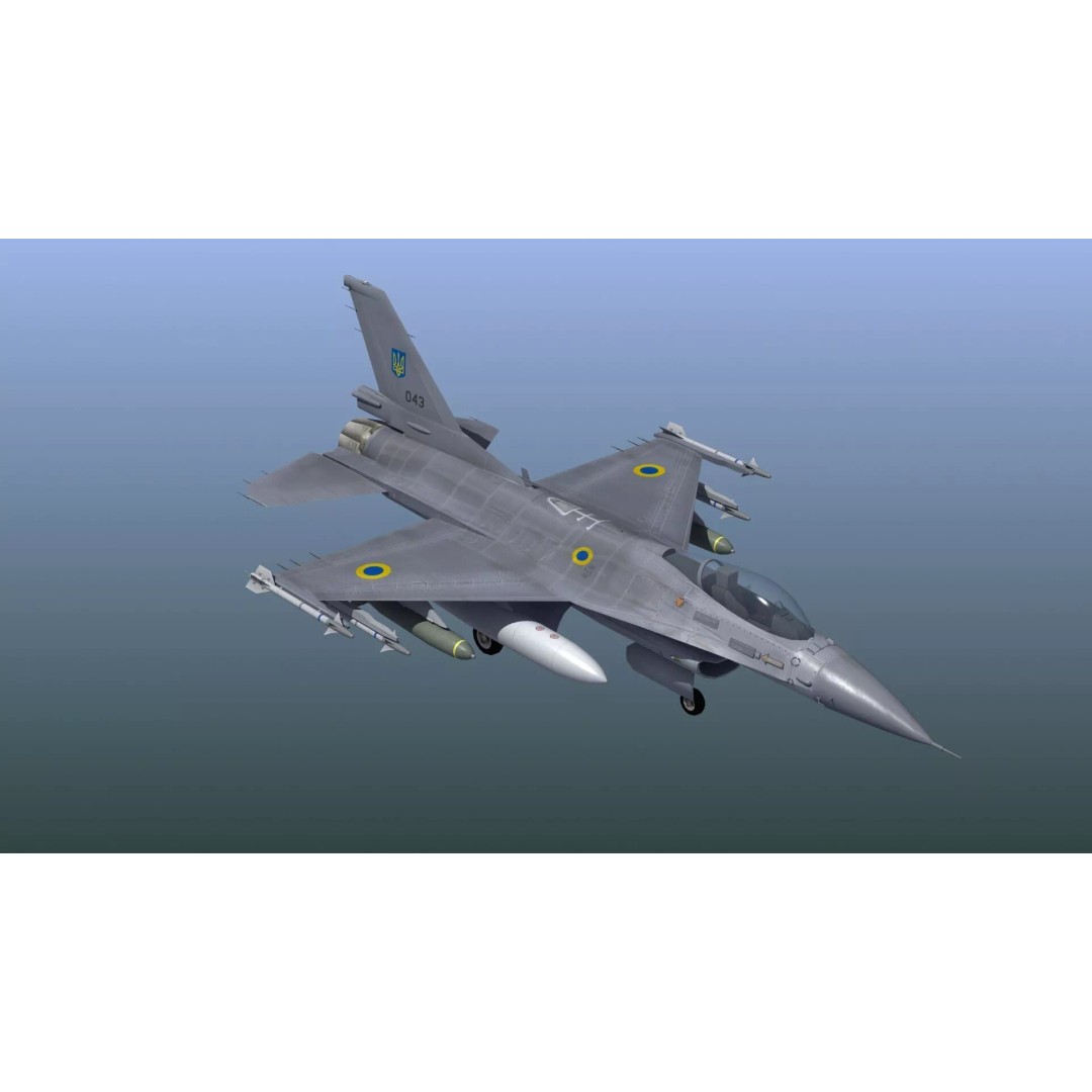F-16C Fighter Jet 3D Model – PBR Game Asset, FBX Format - View 2