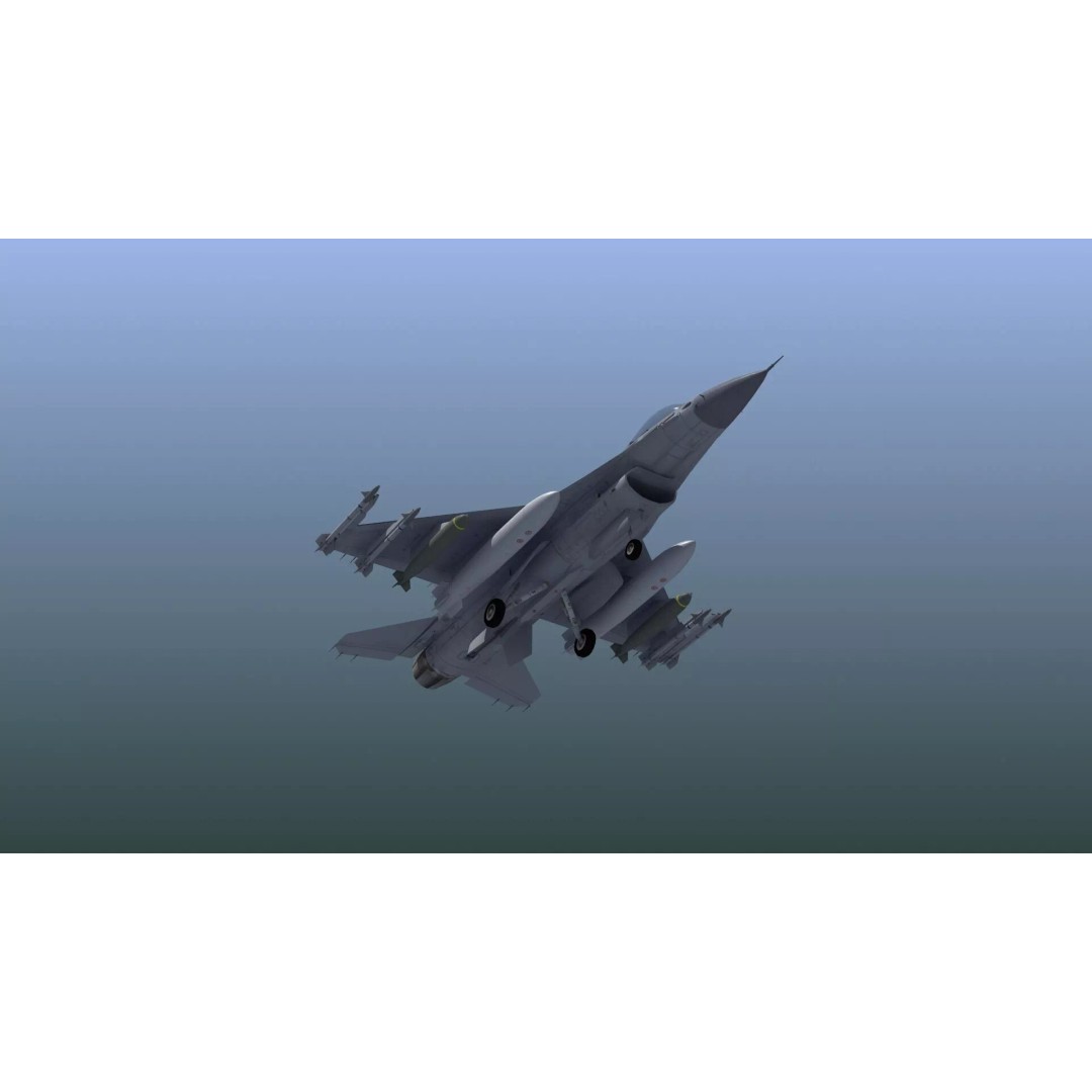 F-16C Fighter Jet 3D Model – PBR Game Asset, FBX Format - View 20