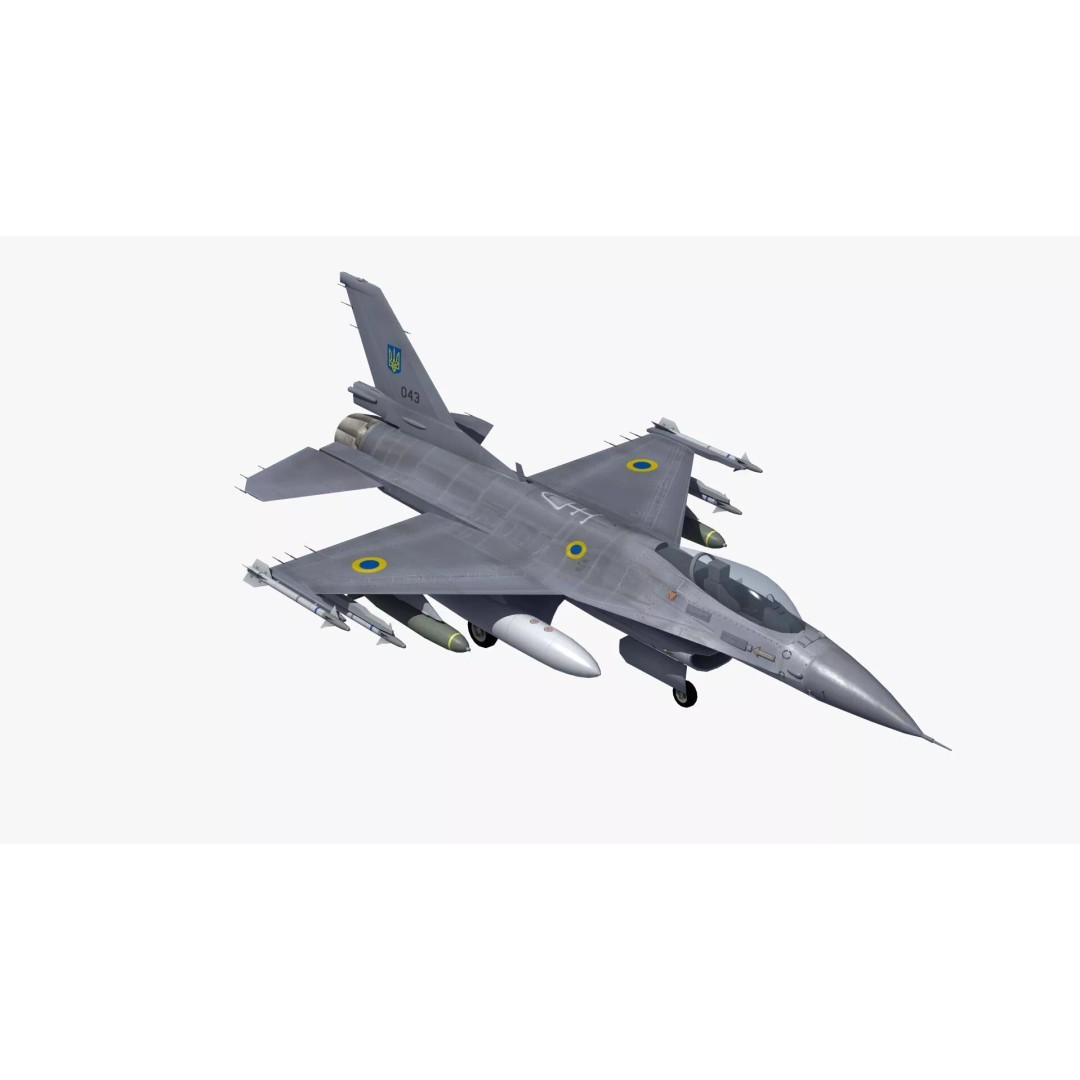 F-16C Fighter Jet 3D Model – PBR Game Asset, FBX Format - View 21