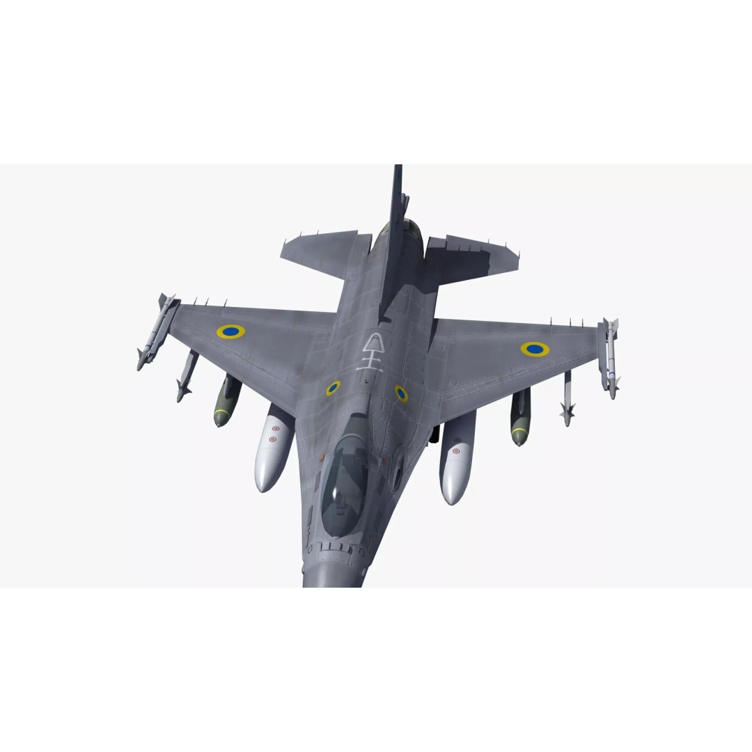 F-16C Fighter Jet 3D Model – PBR Game Asset, FBX Format - View 22