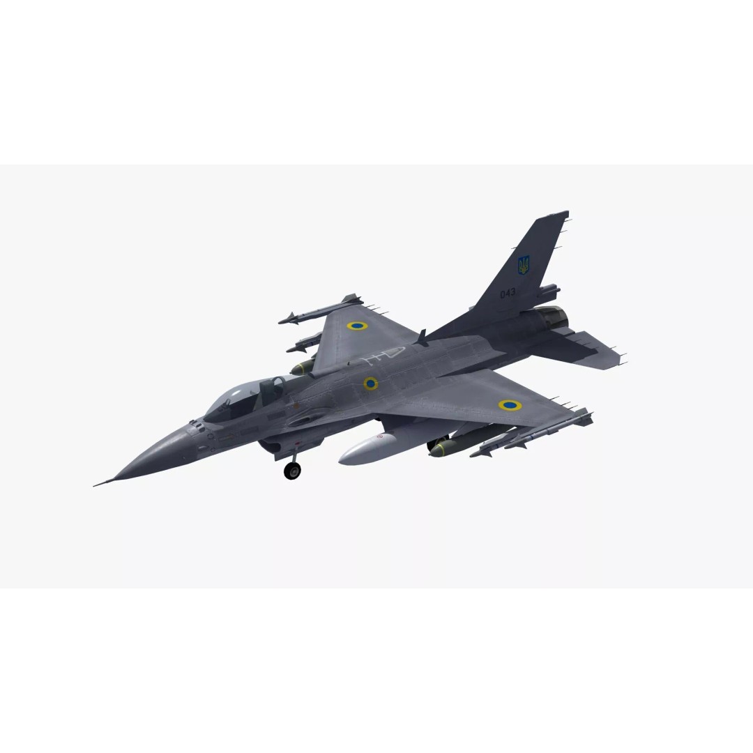 F-16C Fighter Jet 3D Model – PBR Game Asset, FBX Format - View 23