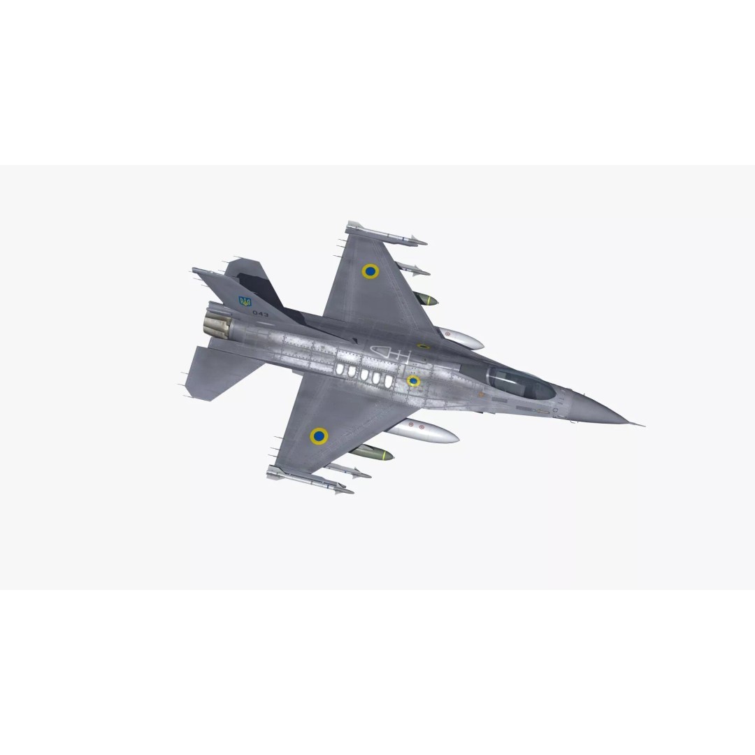 F-16C Fighter Jet 3D Model – PBR Game Asset, FBX Format - View 25