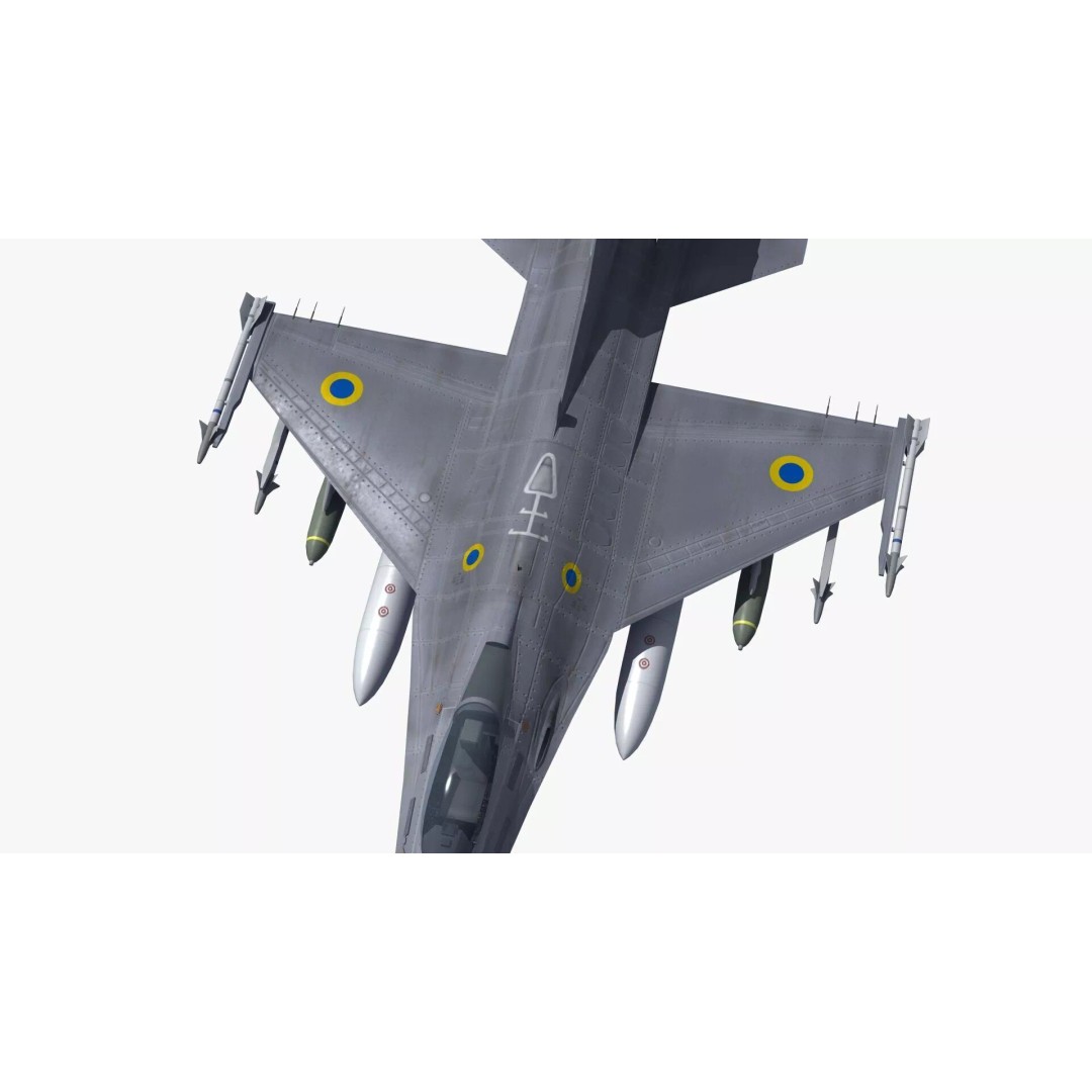 F-16C Fighter Jet 3D Model – PBR Game Asset, FBX Format - View 26