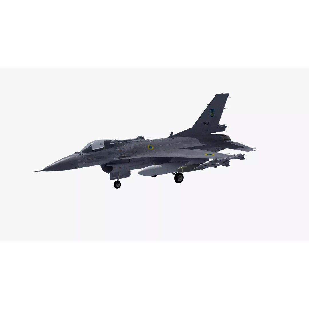 F-16C Fighter Jet 3D Model – PBR Game Asset, FBX Format - View 27