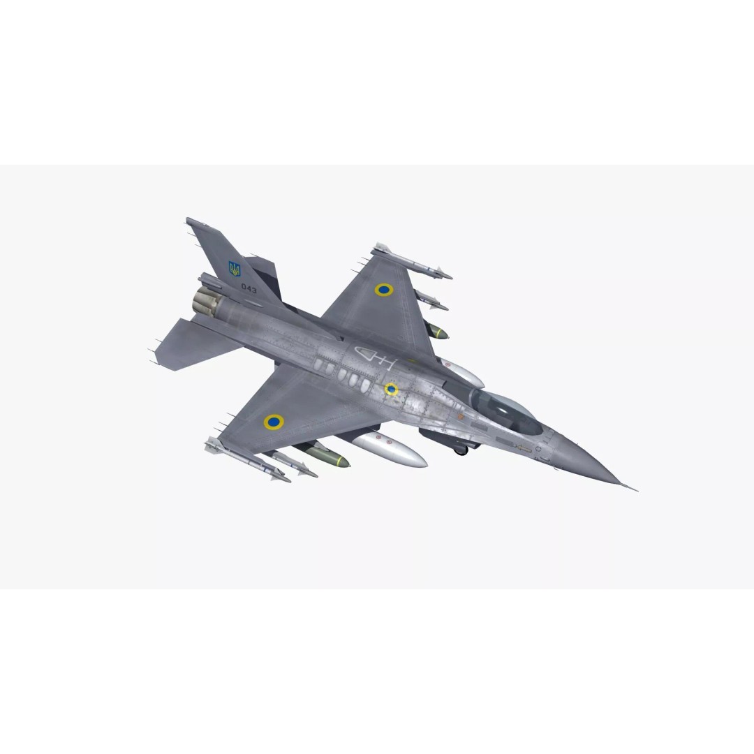 F-16C Fighter Jet 3D Model – PBR Game Asset, FBX Format - View 29