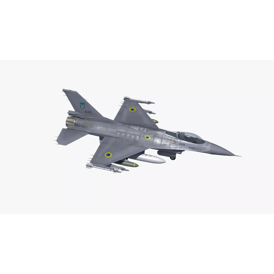 F-16C Fighter Jet 3D Model – PBR Game Asset, FBX Format - View 30