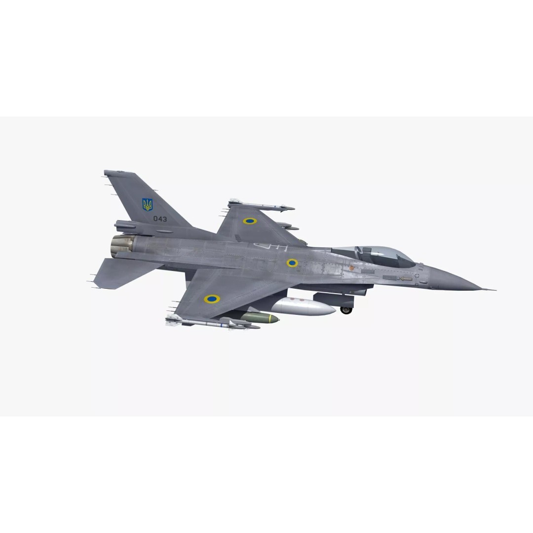 F-16C Fighter Jet 3D Model – PBR Game Asset, FBX Format - View 31
