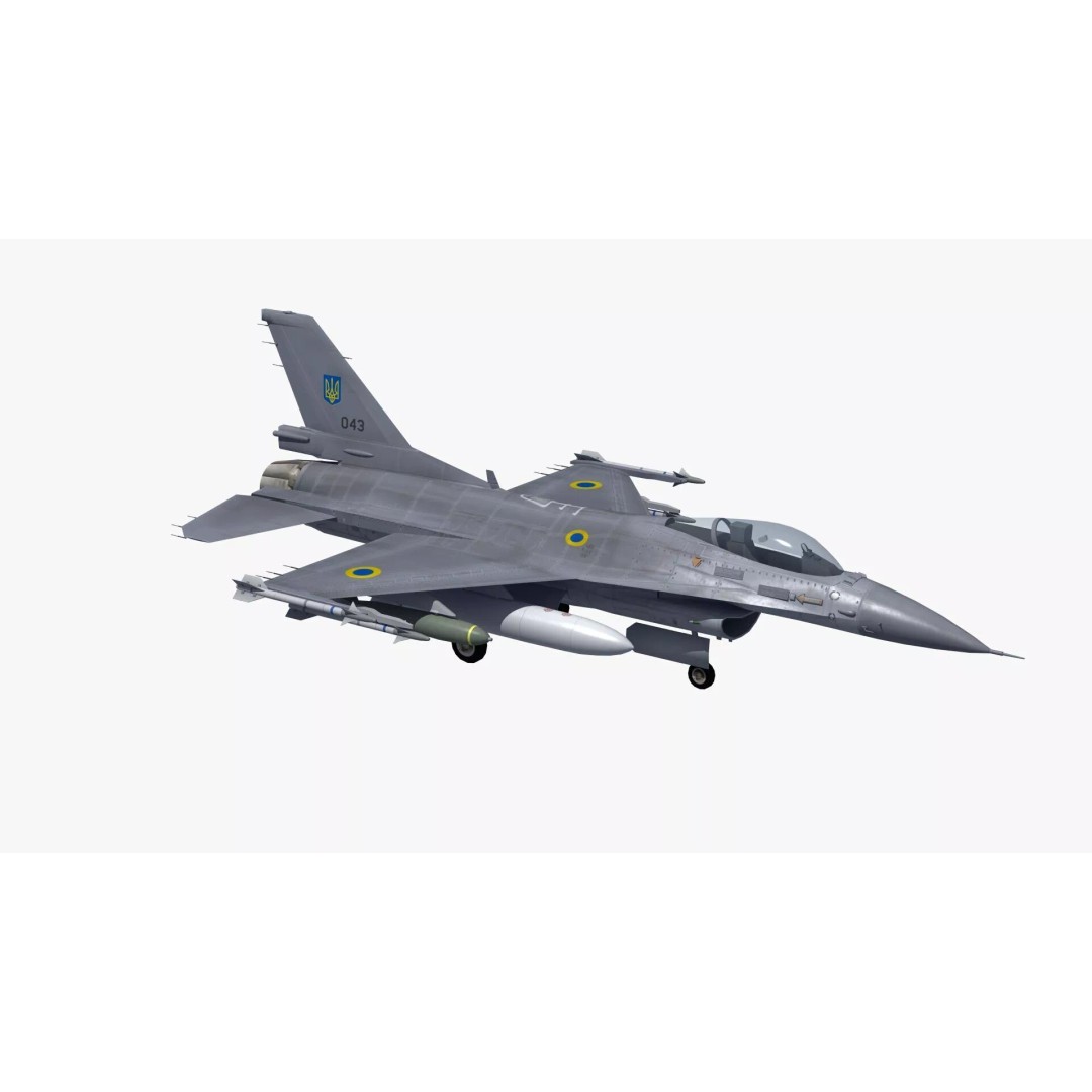F-16C Fighter Jet 3D Model – PBR Game Asset, FBX Format - View 32