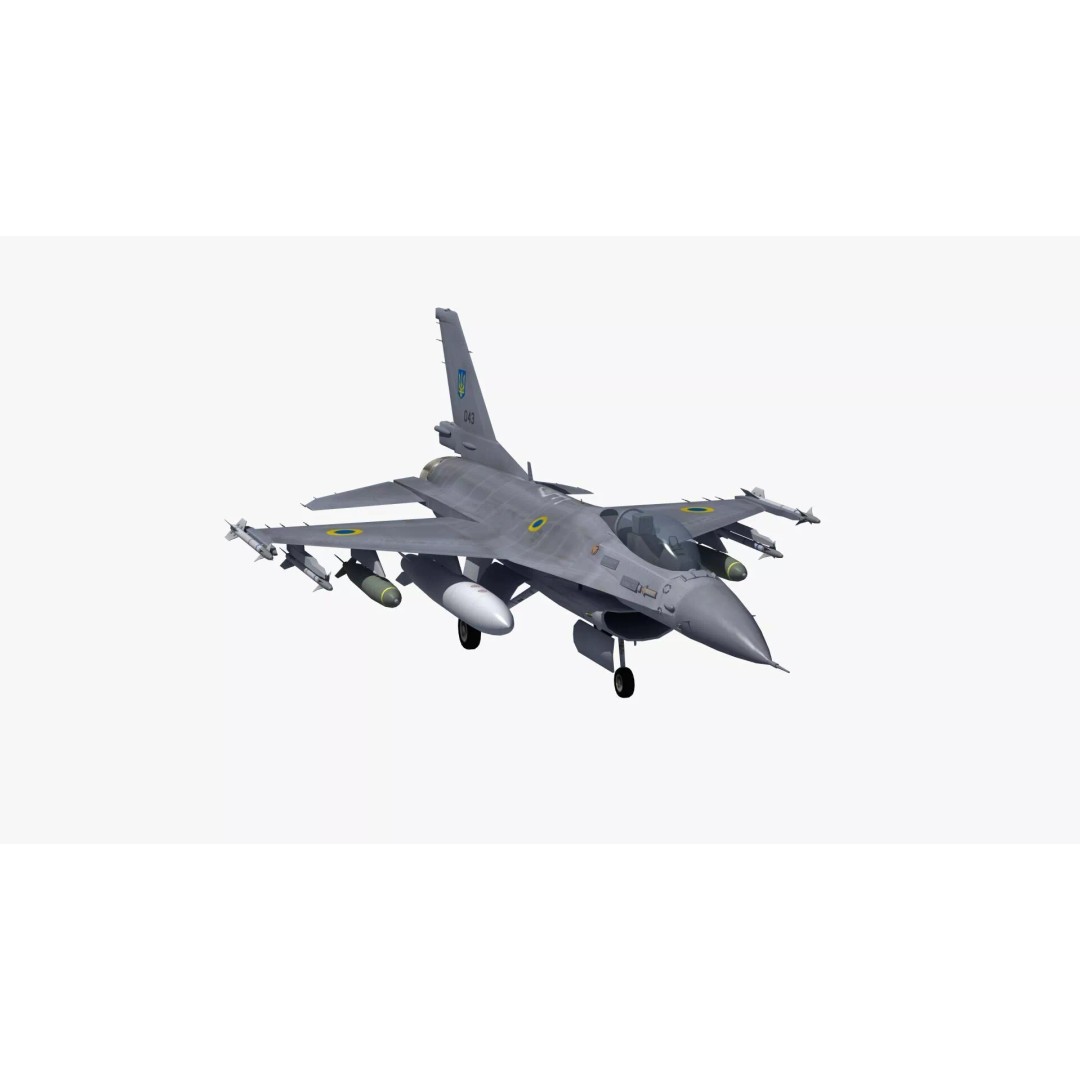 F-16C Fighter Jet 3D Model – PBR Game Asset, FBX Format - View 34