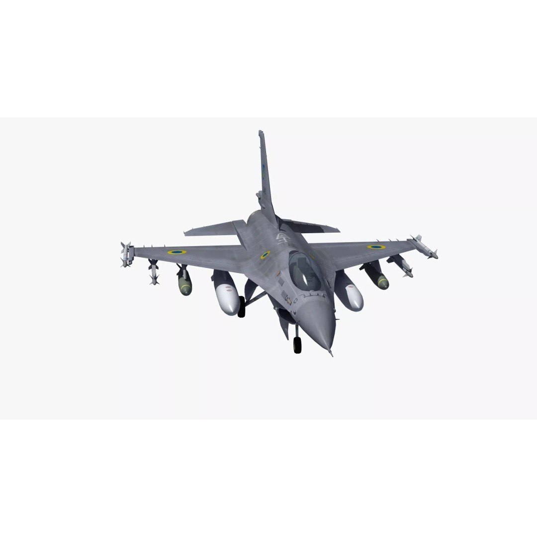 F-16C Fighter Jet 3D Model – PBR Game Asset, FBX Format - View 35