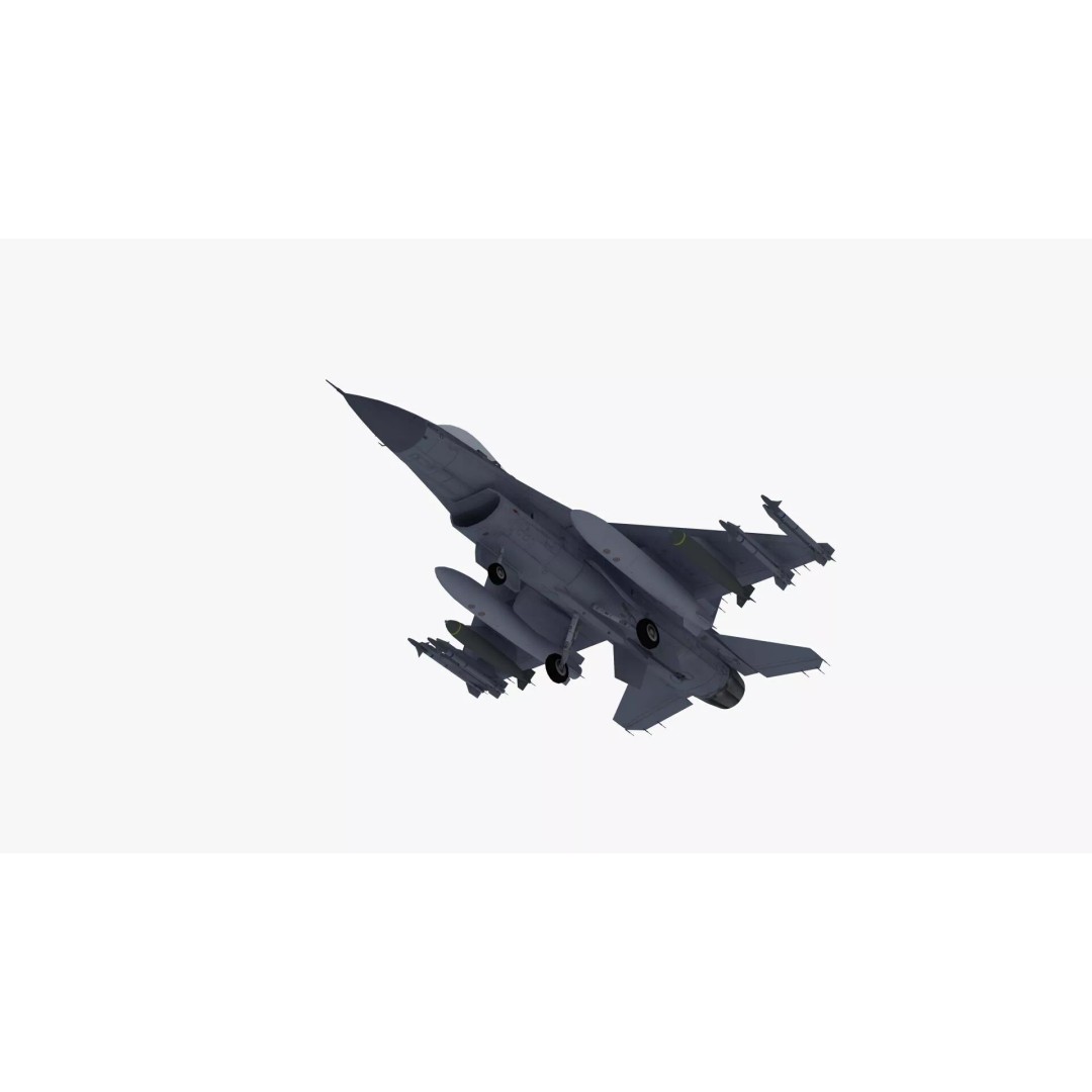 F-16C Fighter Jet 3D Model – PBR Game Asset, FBX Format - View 37