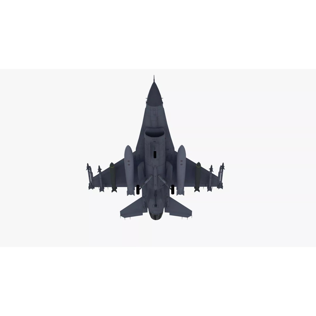 F-16C Fighter Jet 3D Model – PBR Game Asset, FBX Format - View 38