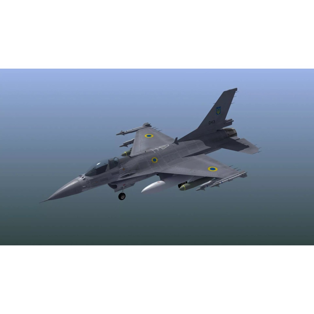 F-16C Fighter Jet 3D Model – PBR Game Asset, FBX Format - View 4