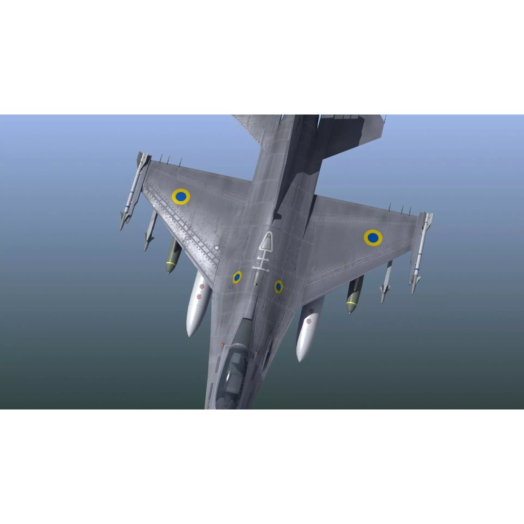 F-16C Fighter Jet 3D Model – PBR Game Asset, FBX Format - View 5