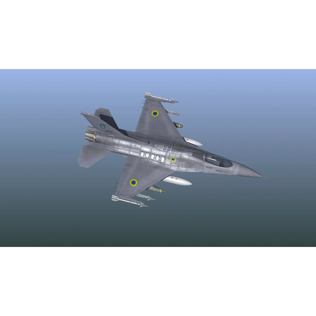 F-16C Fighter Jet 3D Model – PBR Game Asset, FBX Format - View 6