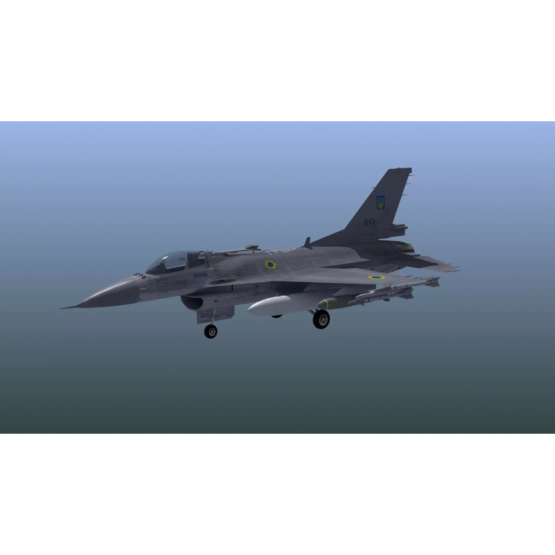 F-16C Fighter Jet 3D Model – PBR Game Asset, FBX Format - View 8