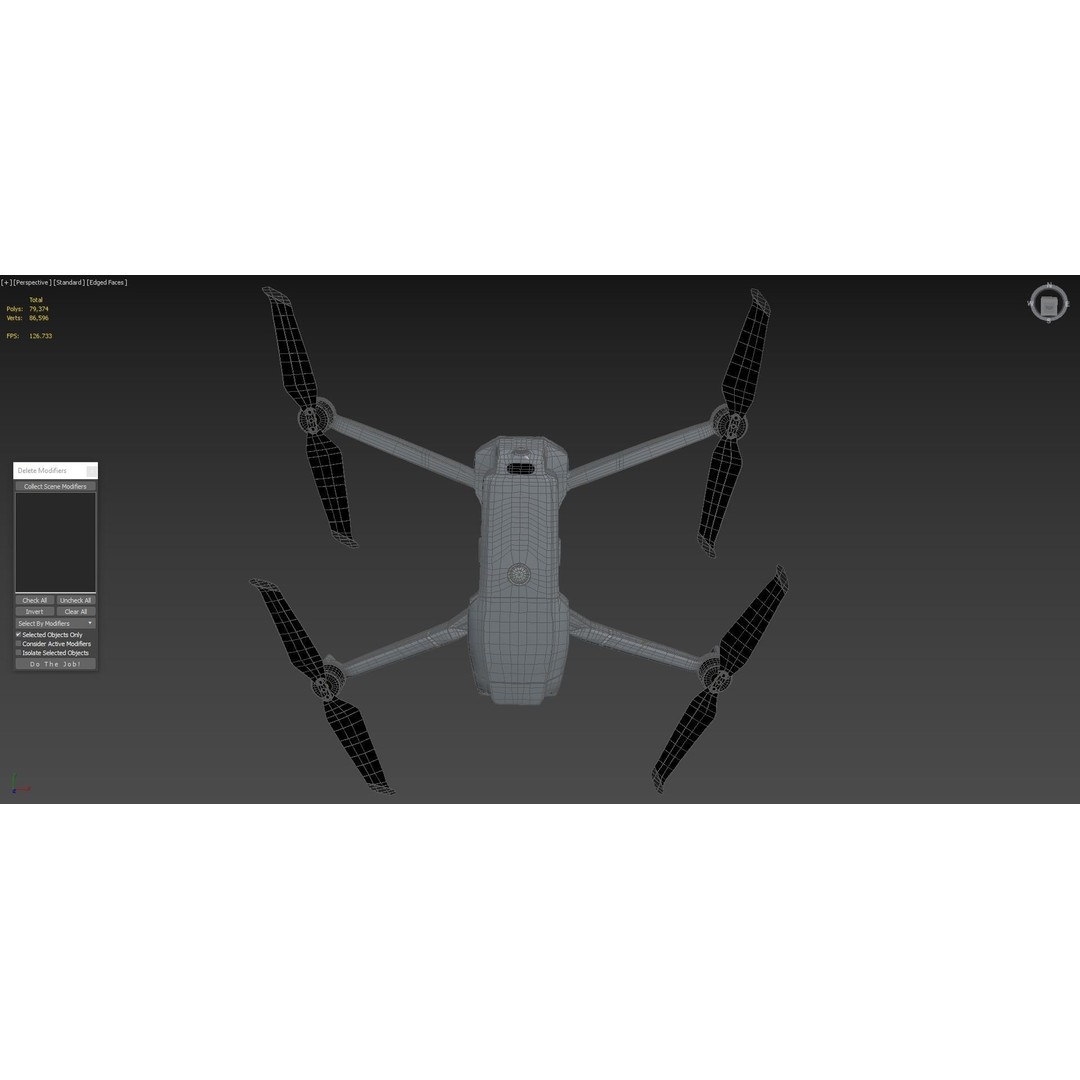 Dji Mavic 2 Pro Drone 3D Model – High Poly Game Asset, FBX, OBJ - View 10