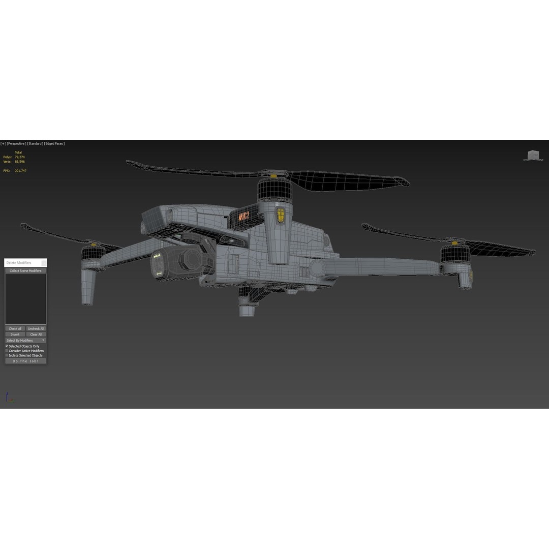 Dji Mavic 2 Pro Drone 3D Model – High Poly Game Asset, FBX, OBJ - View 11