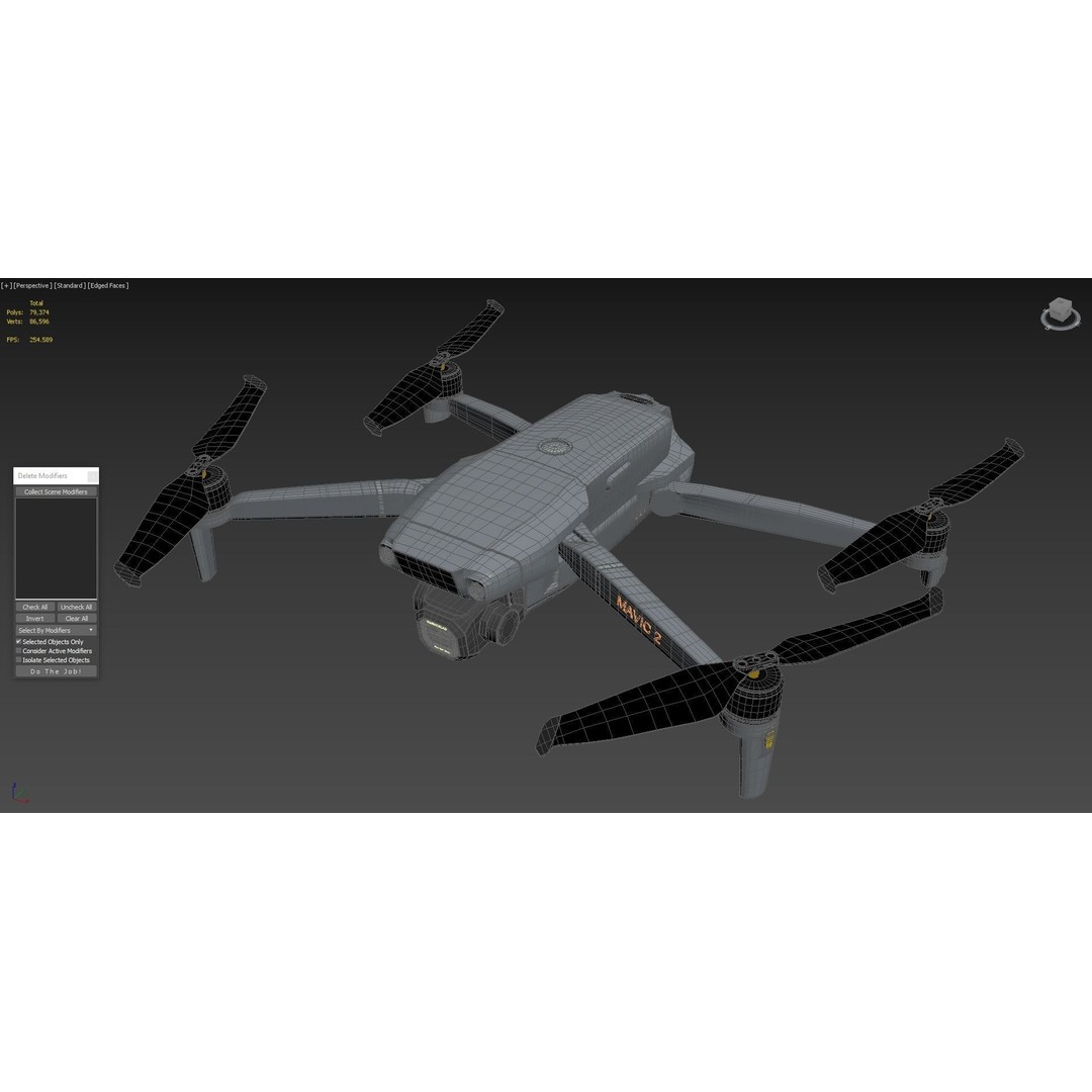 Dji Mavic 2 Pro Drone 3D Model – High Poly Game Asset, FBX, OBJ - View 12