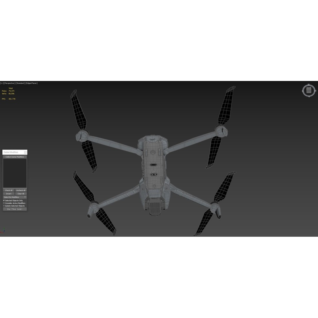 Dji Mavic 2 Pro Drone 3D Model – High Poly Game Asset, FBX, OBJ - View 8