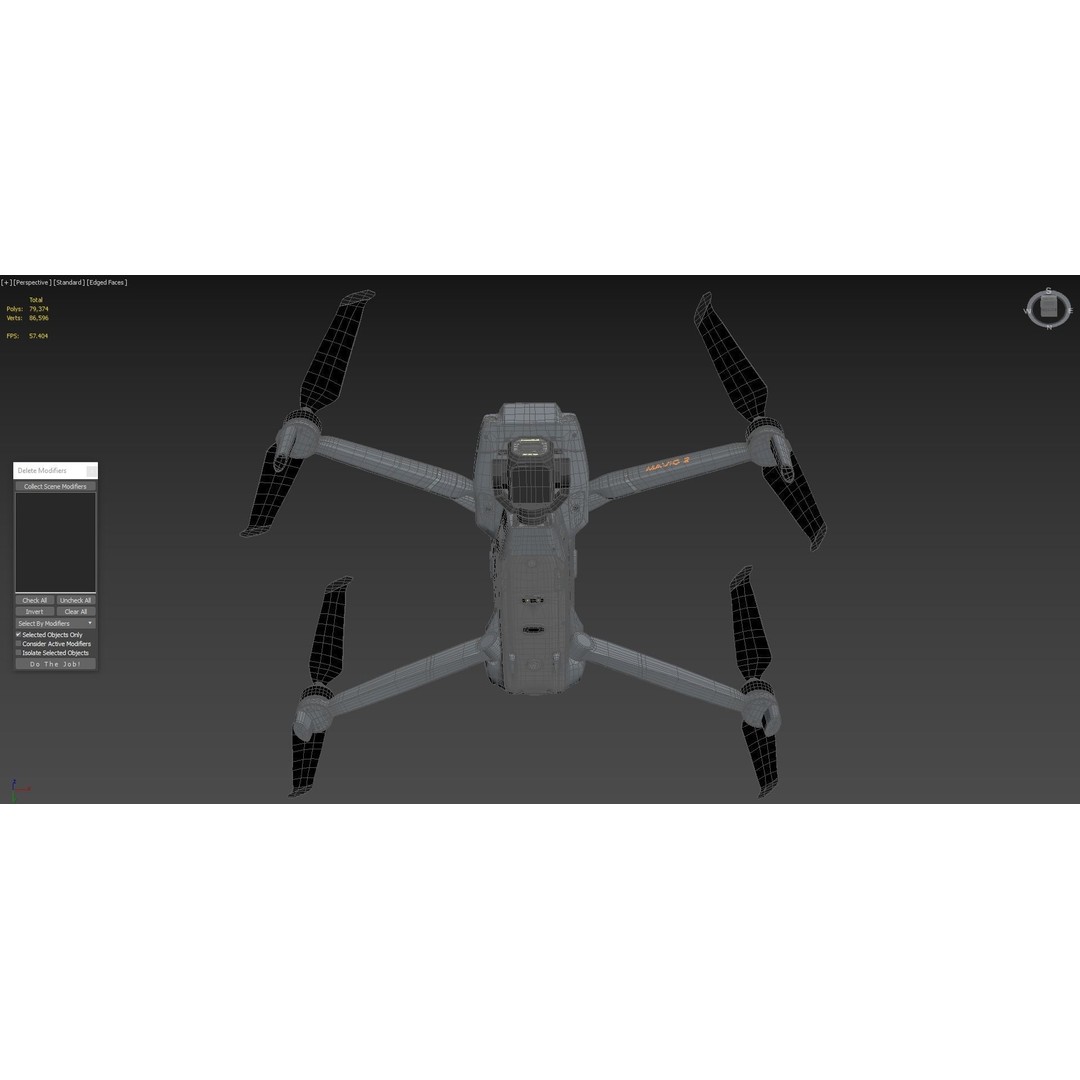 Dji Mavic 2 Pro Drone 3D Model – High Poly Game Asset, FBX, OBJ - View 9