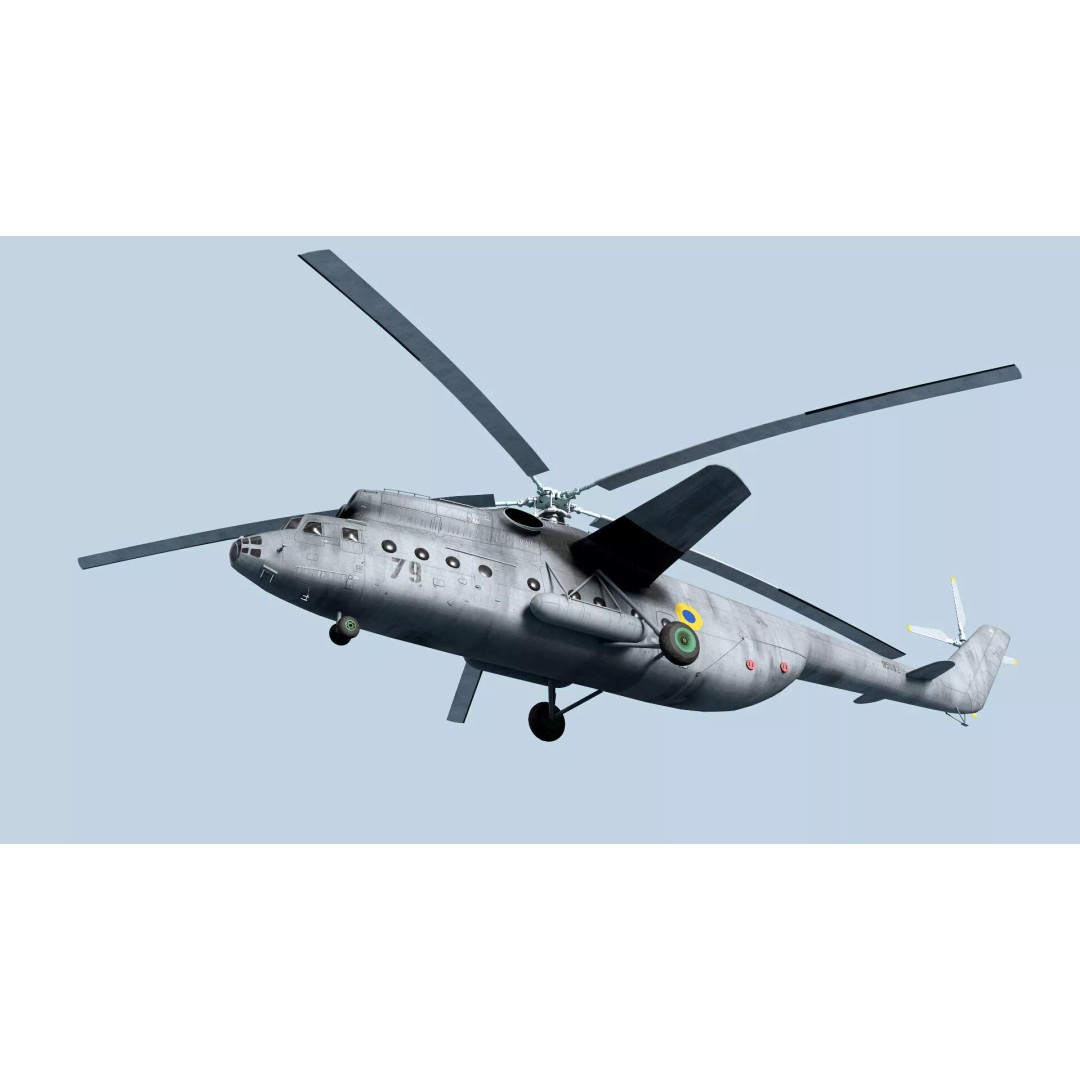 Mil Mi-6 Helicopter 3D Model – Low Poly Game Asset, FBX, OBJ - View 11