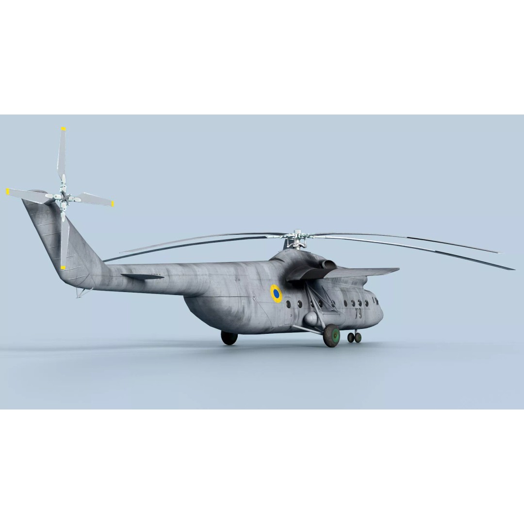 Mil Mi-6 Helicopter 3D Model – Low Poly Game Asset, FBX, OBJ - View 12