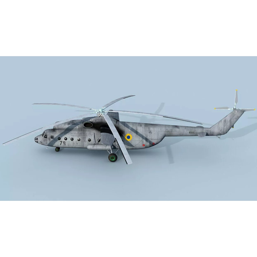 Mil Mi-6 Helicopter 3D Model – Low Poly Game Asset, FBX, OBJ - View 13